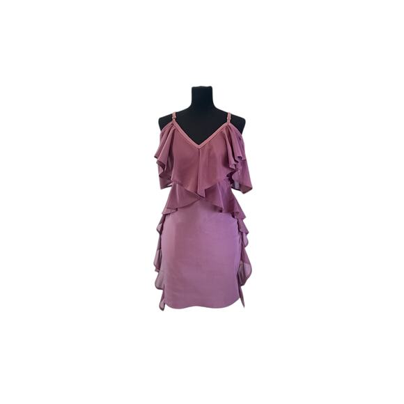 WOW Couture Mauve Bodycon Flutter Accent Dress - Large - Picture 2 of 11